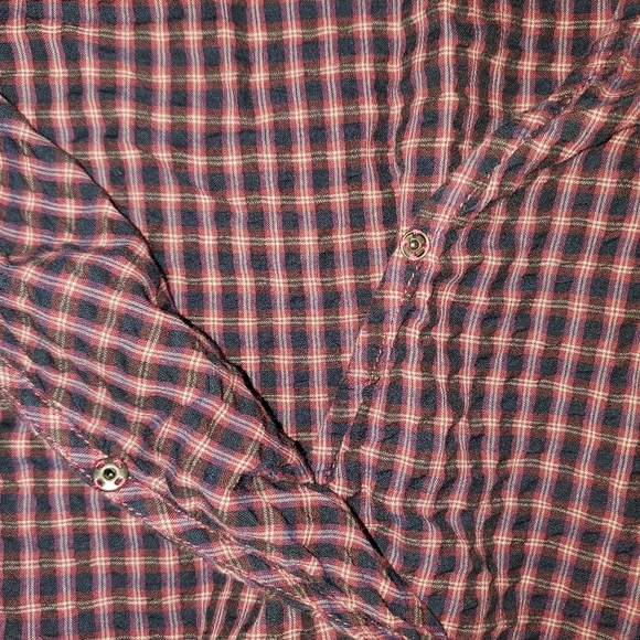 Madewell Blue And Pink Checkered Ruffled Tie-Front Blouse - Picture 11 of 15